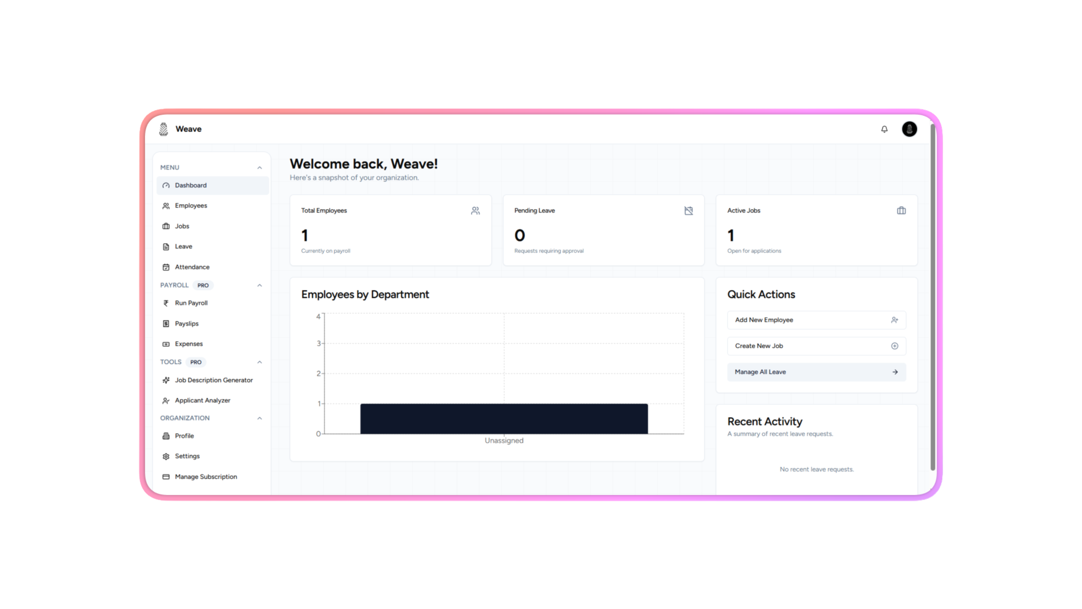 Centralized Dashboard